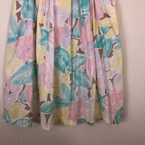 Vintage 50s Pastel Floral Pleated Skirt Sz 28 - Picture 4 of 12